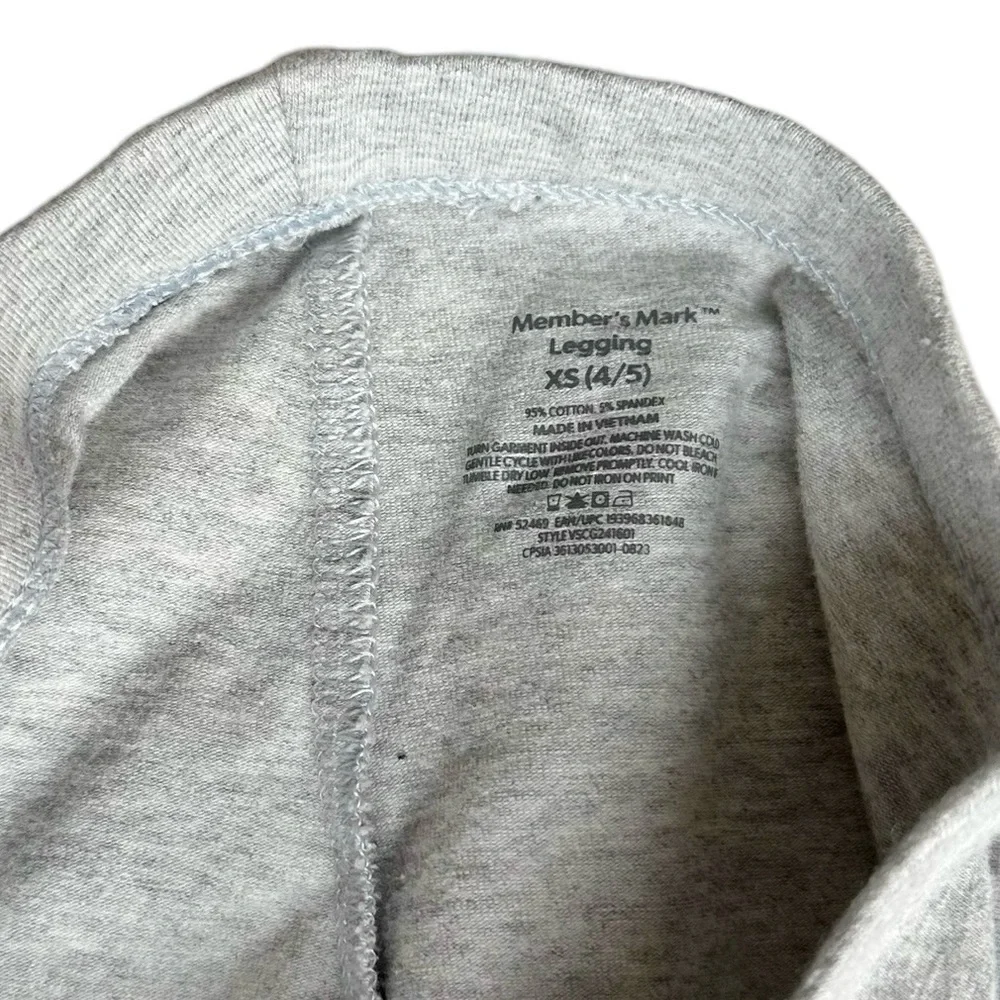 Member's Mark XS 4/5 light gray stretch cotton leggings